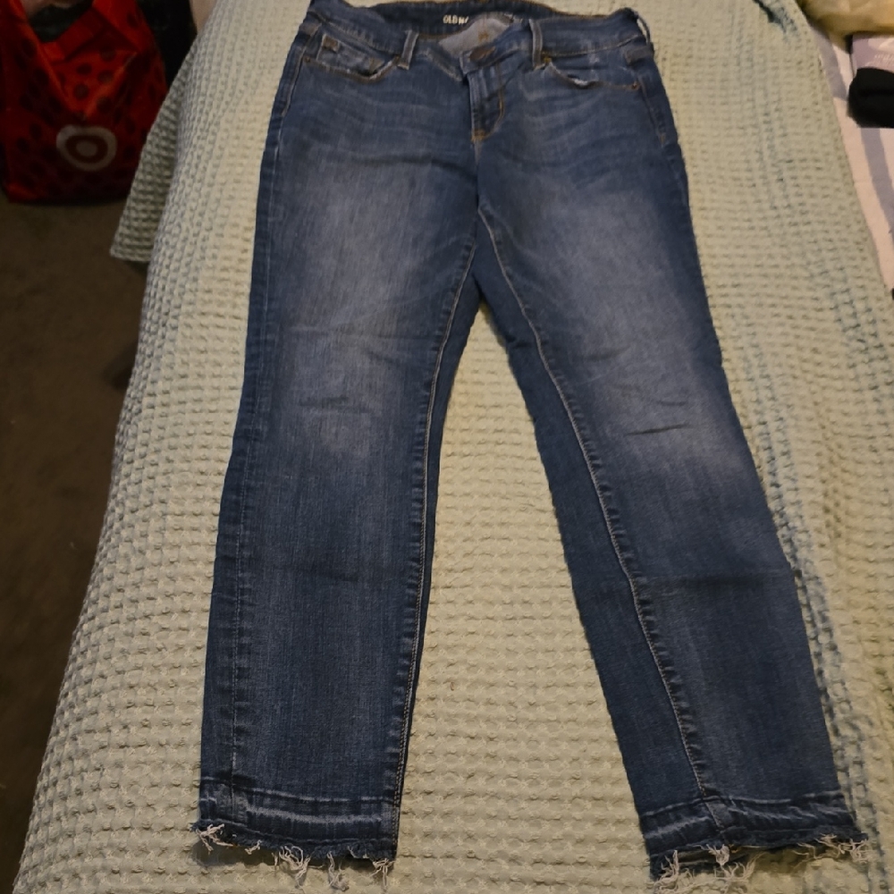 Old Navy Dark Blue Cropped Skinny Jeans